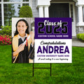 Personalized Graduation Yard Sign 2025 with Photo - Grad Sign, Class of 2025, Custom Graduation 2025 Yard Sign with Metal H-Stake