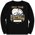Custom Football Long Sleeve Shirt, Helmet and Ball Sports Shirt, Player Number Name Tee