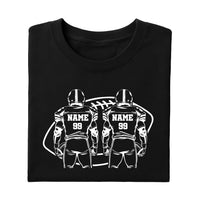 Two Football Players Shirt, Personalized Team Name Football Shirt, Custom Family Game Day Tee