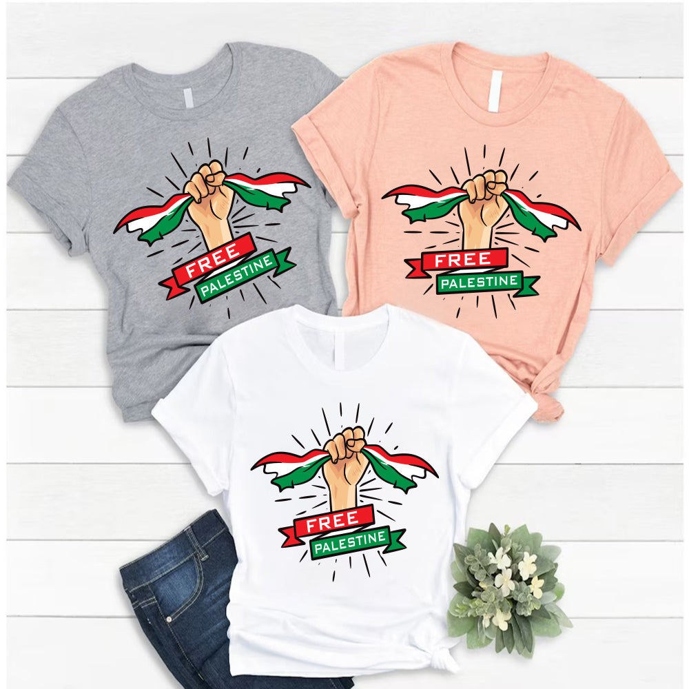 Free Palestine Flag T-Shirt – Voila Print Inc