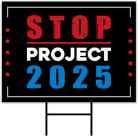 STOP Project 2025 Yard Sign - Resist Hate Lawn Sign, Anti-Trump, Statue of Liberty, Resist Fascism Yard Sign with Metal H-Stake