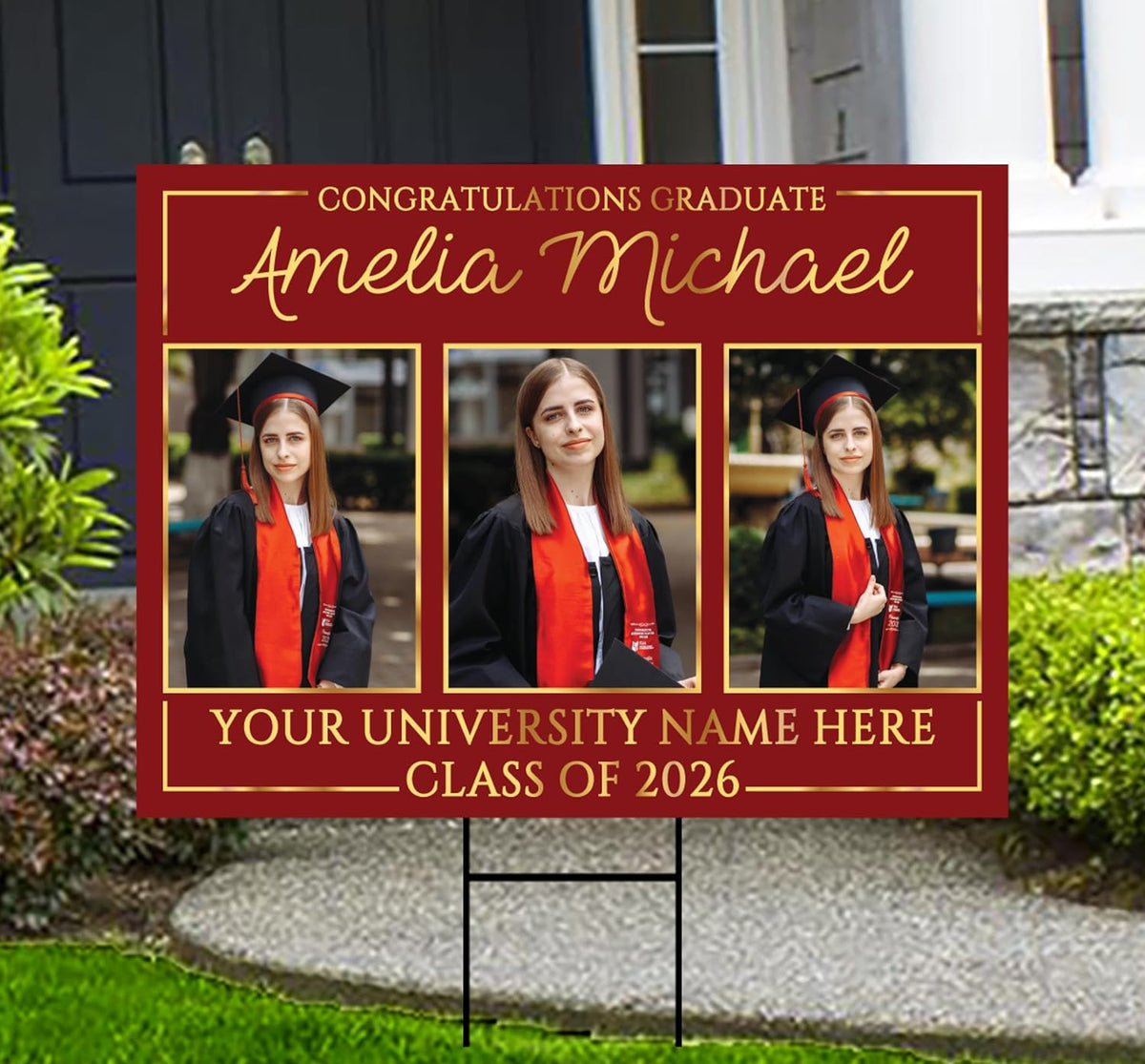 Personalized Graduation Yard Sign 2026 with Photo, 2026 Senior Grad Si ...