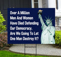 Save The Democracy Yard Sign - Resist Hate Lawn Sign, Anti-Trump Sign, Statue of Liberty, Resist Fascism Yard Sign with Metal H-Stake