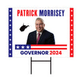 a political sign with a picture of a man in a suit and tie