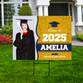 Personalized Graduation Yard Sign 2025 with Photo - Grad Sign, Class of 2025, Custom Name Graduation 2025 Yard Sign with Metal H-Stake