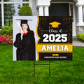 Personalized Graduation Yard Sign 2025 with Photo - Grad Sign, Class of 2025, Custom Name Graduation 2025 Yard Sign with Metal H-Stake