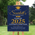 Custom Congrats Graduation Welcome Sign, Personalized Class of 2025 Graduate High School Senior Foamcore Sign, Custom Color Grad Party Sign