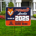 Personalized Graduation Yard Sign 2025 - Coroplast Grad Sign Class of 2025 Graduate Sign Custom Graduation 2025 Yard Sign with Metal H-Stake