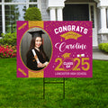 Personalized Graduation Yard Sign 2025 with Photo, 2025 Senior Grad Sign, Class of 2025, Custom Graduation 2025 Yard Sign with Metal H-Stake