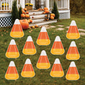 Candy Corn Halloween Yard Signs with Stakes, Cute Outdoor Lawn Decorations for Garden or Party, Halloween Roadbed or Pathway Décor