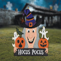 Hocus Pocus Witch Yard Sign, Halloween Ghost and Pumpkin Garden Stake, Outdoor Lawn Decor for Spooky Party, Trick or Treat Display
