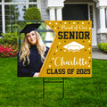 Personalized Graduation Yard Sign 2025 with Photo, 2025 Senior Grad Sign, Class of 2025, Custom Graduation 2025 Yard Sign with Metal H-Stake
