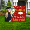 Personalized Graduation Yard Sign 2025 with Photo, 2025 Senior Grad Sign, Class of 2025, Custom Graduation 2025 Yard Sign with Metal H-Stake