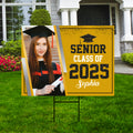 Personalized Graduation Yard Sign 2025 with Photo, 2025 Senior Grad Sign, Class of 2025, Custom Graduation 2025 Yard Sign with Metal H-Stake