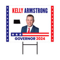 a political sign with a picture of a man in a suit and tie