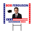 a political sign with a picture of a man in a suit and tie