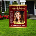 Personalized Graduation Yard Sign 2025 with Photo - Graduation Lawn Sign, Class of 2025, Custom Graduation 2025 Yard Sign with Metal H-Stake