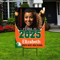 Personalized Graduation Yard Sign 2025 with Photo - Grad Sign, Class of 2025, Custom Graduation 2025 Yard Sign with Metal H-Stake