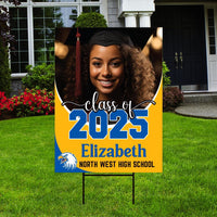 Personalized Graduation Yard Sign 2025 with Photo - Grad Sign, Class of 2025, Custom Graduation 2025 Yard Sign with Metal H-Stake