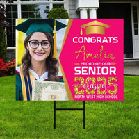 Personalized Graduation Yard Sign 2025 with Photo - Grad Sign, Class of 2025, Custom Graduation 2025 Yard Sign with Metal H-Stake