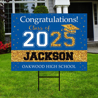 Personalized Graduation College Yard Sign 2025, College Bound Sign, Class of 2025, Custom Graduation 2025 Yard Sign with Metal H-Stake