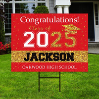 Personalized Graduation College Yard Sign 2025, College Bound Sign, Class of 2025, Custom Graduation 2025 Yard Sign with Metal H-Stake