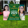 Personalized Graduation Yard Sign 2025 with Photo - Grad Sign, Class of 2025, Custom Graduation 2025 Yard Sign with Metal H-Stake