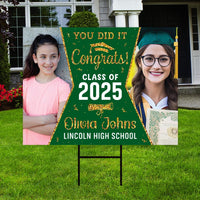 Personalized Graduation Yard Sign 2025 with Photo - Grad Sign, Class of 2025, Custom Graduation 2025 Yard Sign with Metal H-Stake