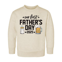 Our First Father’s Day Onesie, Baby Bodysuit, Baby Shirt, Toddler Sweatshirt, Personalized First Fathers Day Gift, Cute Bottle & Beer Outfit