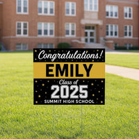 Personalized Graduation Yard Sign 2025 - Coroplast Grad Sign Class of 2025 Graduate Sign Custom Graduation 2025 Yard Sign with Metal H-Stake