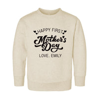 Happy First Mother’s Day Baby Shirt, Baby Bodysuit, Toddler Sweatshirt - Personalized Outfit with Mother’s Day Date, New Mom Baby Gift