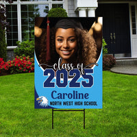 Personalized Graduation Yard Sign 2025 with Photo - Grad Sign, Class of 2025, Custom Graduation 2025 Yard Sign with Metal H-Stake