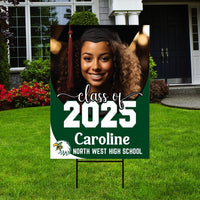 Personalized Graduation Yard Sign 2025 with Photo - Grad Sign, Class of 2025, Custom Graduation 2025 Yard Sign with Metal H-Stake