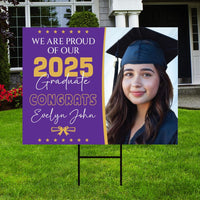 Personalized Graduation Yard Sign 2025 with Photo - Grad Sign, Class of 2025, Custom Graduation 2025 Yard Sign with Metal H-Stake