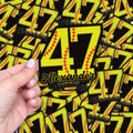 Custom Softball Number Name Sticker, Softball Baseball Personalized Name Number Vinyl Decal, Baseball Waterproof Laptop Sticker, Car Decal