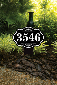 Personalized Address Plaque Yard Sign 10” x 14” - Rust-free Aluminum Address Sign, House Number Sign Plate for Lawn with Integrated Stake