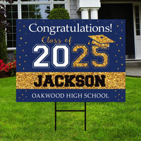 Personalized Graduation College Yard Sign 2025, College Bound Sign, Class of 2025, Custom Graduation 2025 Yard Sign with Metal H-Stake