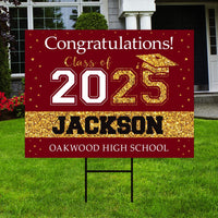 Personalized Graduation College Yard Sign 2025, College Bound Sign, Class of 2025, Custom Graduation 2025 Yard Sign with Metal H-Stake