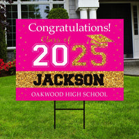 Personalized Graduation College Yard Sign 2025, College Bound Sign, Class of 2025, Custom Graduation 2025 Yard Sign with Metal H-Stake