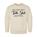 My Aunt and I Talk Shit Onesie, Baby Bodysuit, Baby Shirt, Toddler Sweatshirt - Funny Aunt Baby Outfit, Sarcastic Gift for Cool Aunt & Baby
