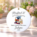 Master's Degree Graduation Ornament, Custom Ceramic Keepsake, MBA Graduation Gift for Him or Her, Class of 2025, Mastered It Grad Decor