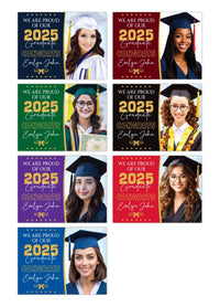 Personalized Graduation Yard Sign 2025 with Photo - Grad Sign, Class of 2025, Custom Graduation 2025 Yard Sign with Metal H-Stake