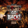 Beware Danger Haunted Keep Out Yard Sign with Stakes, Scary Halloween Lawn Decoration, Spooky Outdoor Haunted House or Walkway Décor