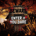 Beware Danger Haunted Keep Out Yard Sign with Stakes, Scary Halloween Lawn Decoration, Spooky Outdoor Haunted House or Walkway Décor