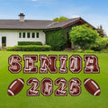 Football Yard Signs 2026, Senior Night Lawn Decorations with Stakes, Graduation Class of 2026 Outdoor Sport Party Garden Patio Yard Décor