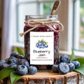 Personalized Blueberry Jam Roll Labels, Custom Blueberry Jam Product Stickers, Business Blueberry Jam Labels for Jars, Canning, Lid Stickers