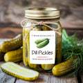 Personalized Dill Pickle Roll Labels, Custom Pickle Product Stickers, Business Dill Pickle Labels for Jars, Pickle Canning, Lid Stickers