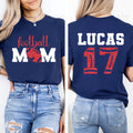 Custom Football Mom Shirt, Name and Number Football Shirt, Personalized Football Mom Tee, Front Back