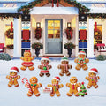Christmas Gingerbread Man Yard Signs, Outdoor Lawn Decorations with Stakes, Holiday Garden Patio Pathway Xmas House Party Décor