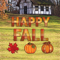 Happy Fall Yard Sign with Metal Stakes, Thanksgiving Lawn Decorations, Autumn Harvest Pumpkin Maple Leaf Outdoor Patio Garden Walkway Décor